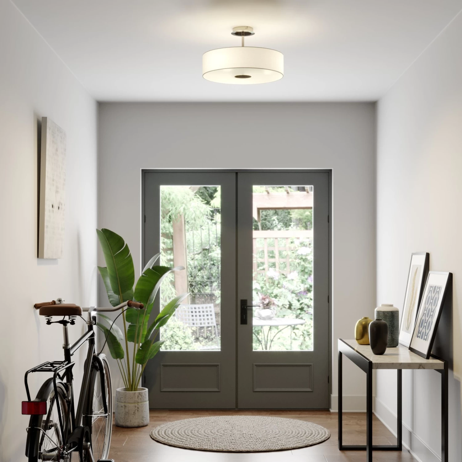 Deckenleuchte Josia Aus Stoff, Weiß – Bild 2