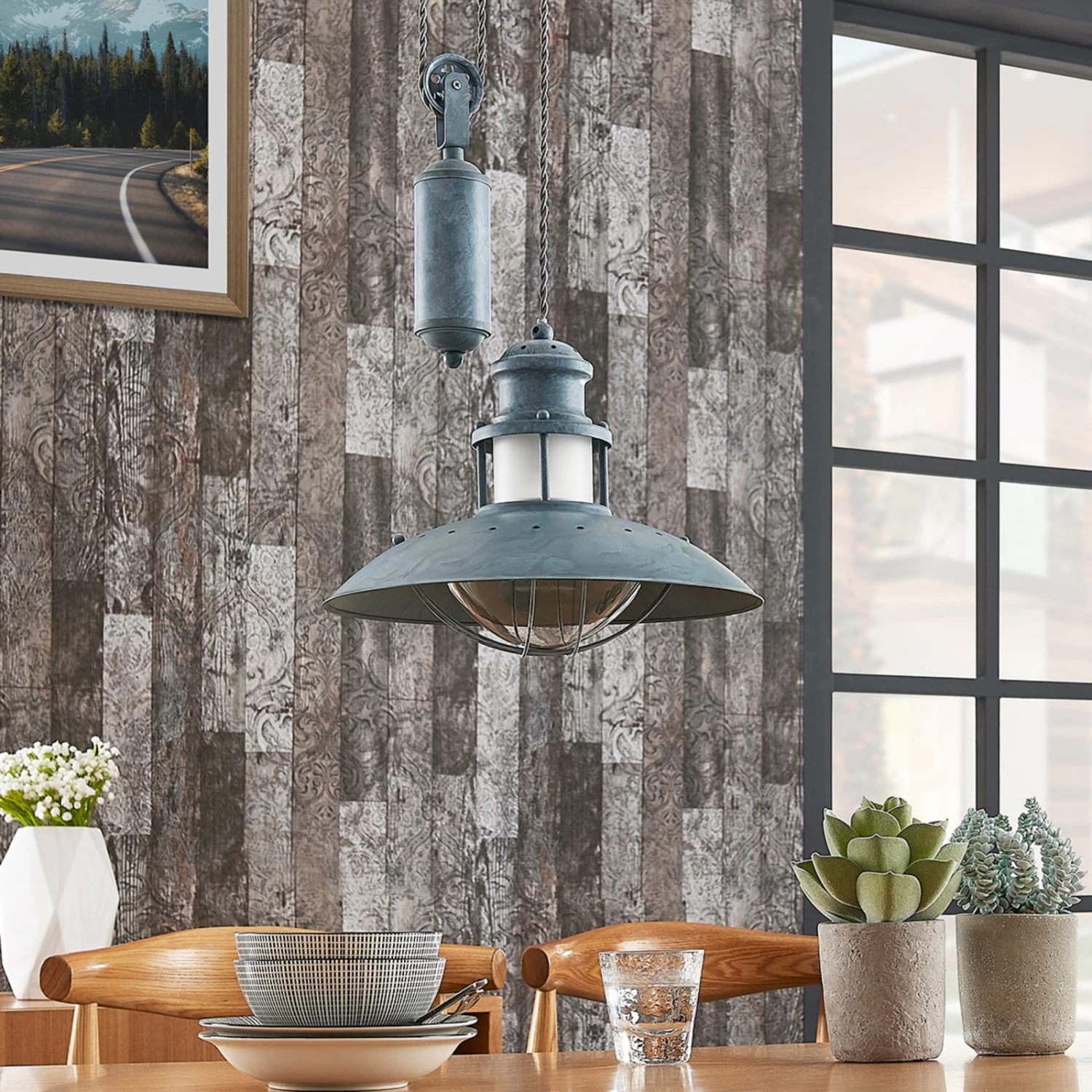 Louisanne - Betongraue Hängeleuchte M. Jojo-Pendel – Bild 2