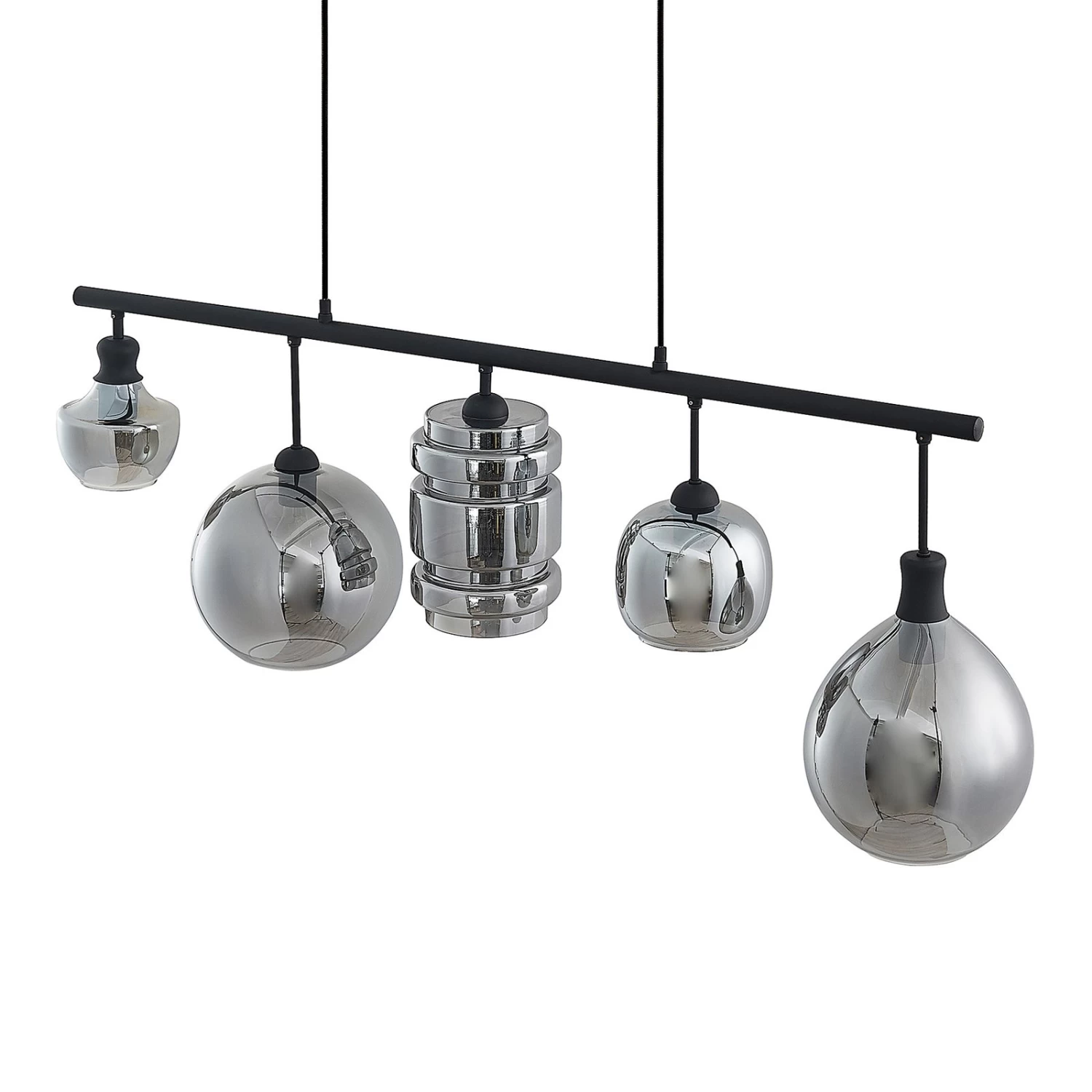 Lindby Mateno Glas-Hängeleuchte, 5-fl., Rauchgrau – Bild 6