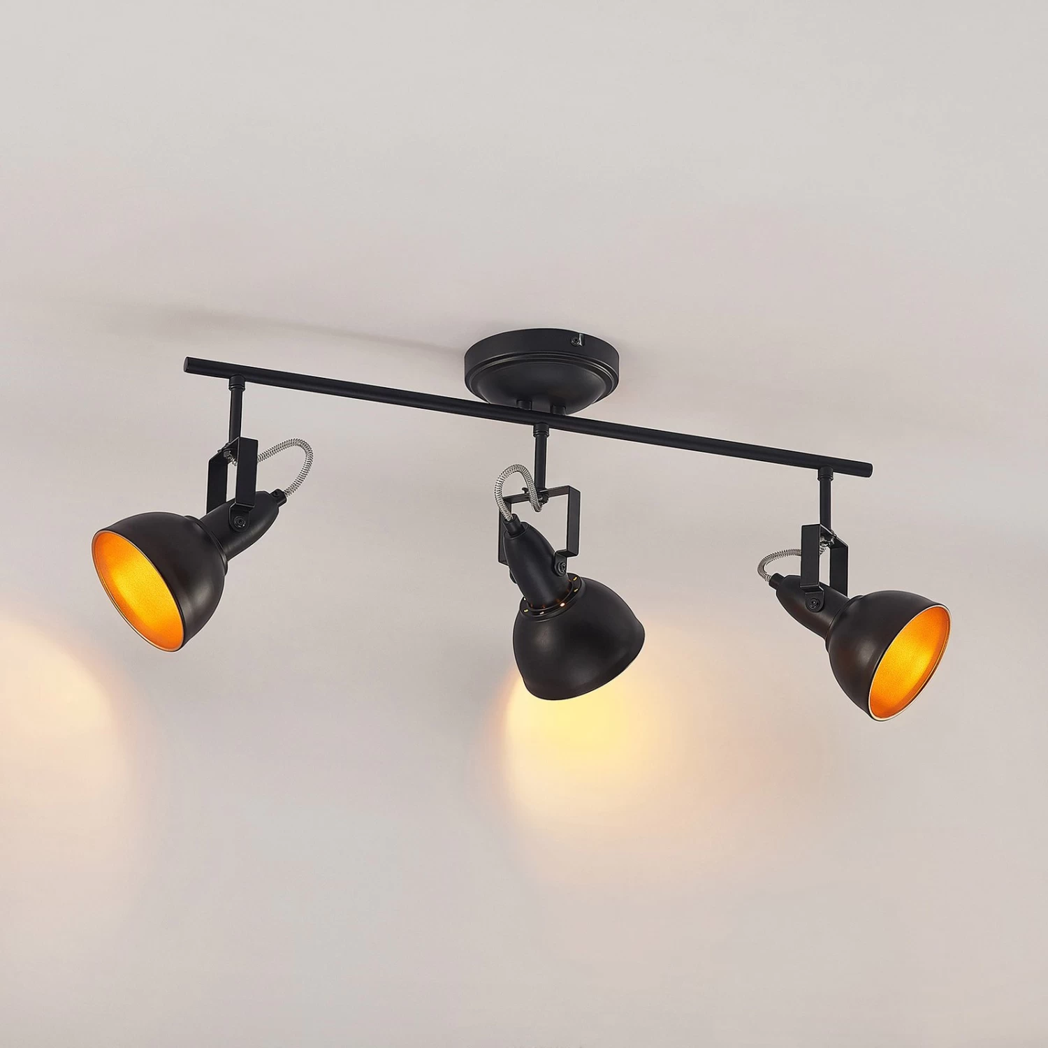 Lindby Morgana Strahler, Schwarz-gold, Dreiflammig – Bild 6