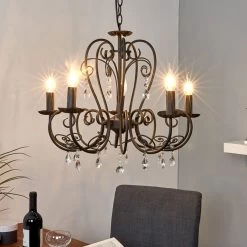 Kronleuchter Sophina Schwarz 5-flammig