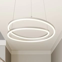 Lindby Davian LED-Hängeleuchte, Dimmbar, Nickel