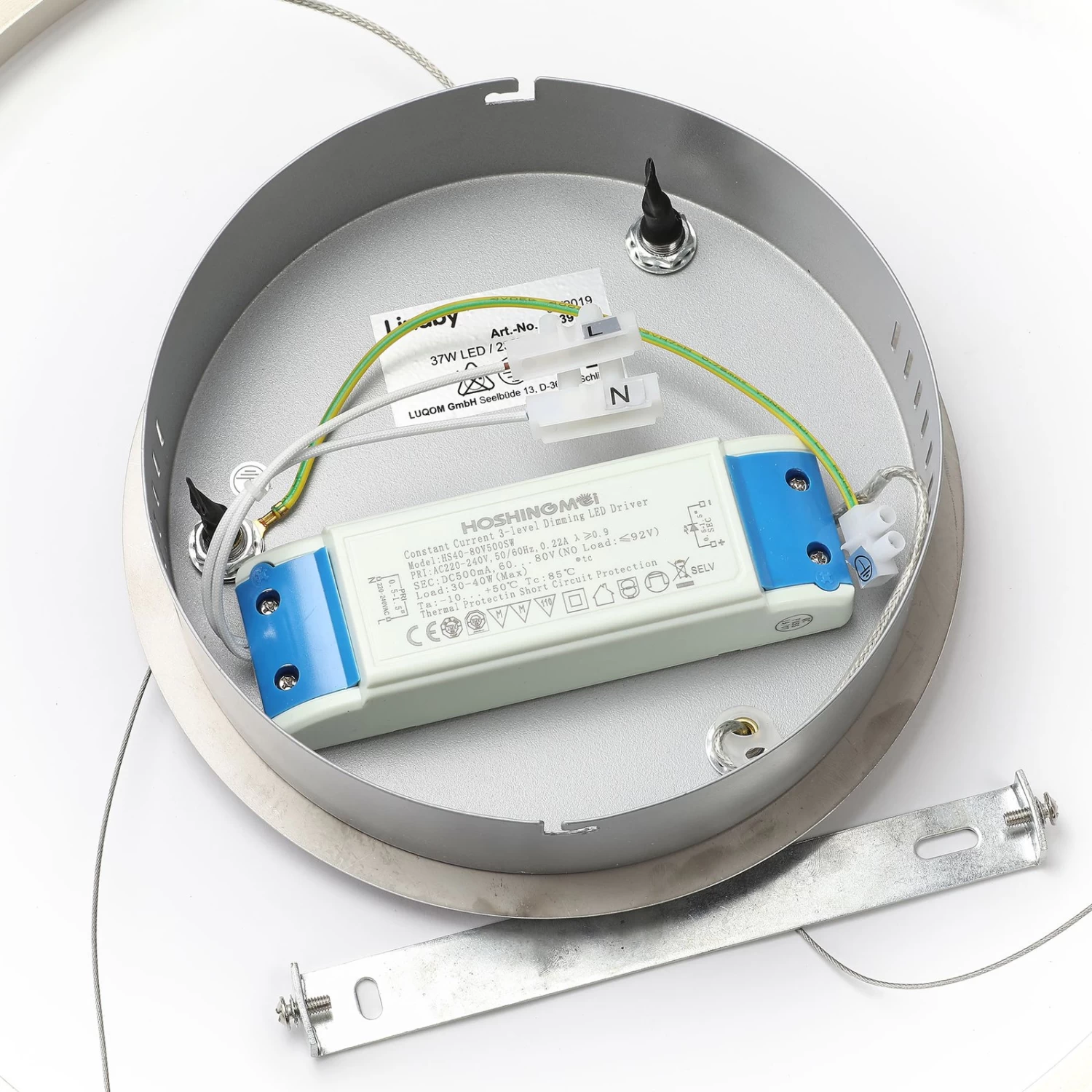 Lindby Davian LED-Hängeleuchte, Dimmbar, Nickel – Bild 8