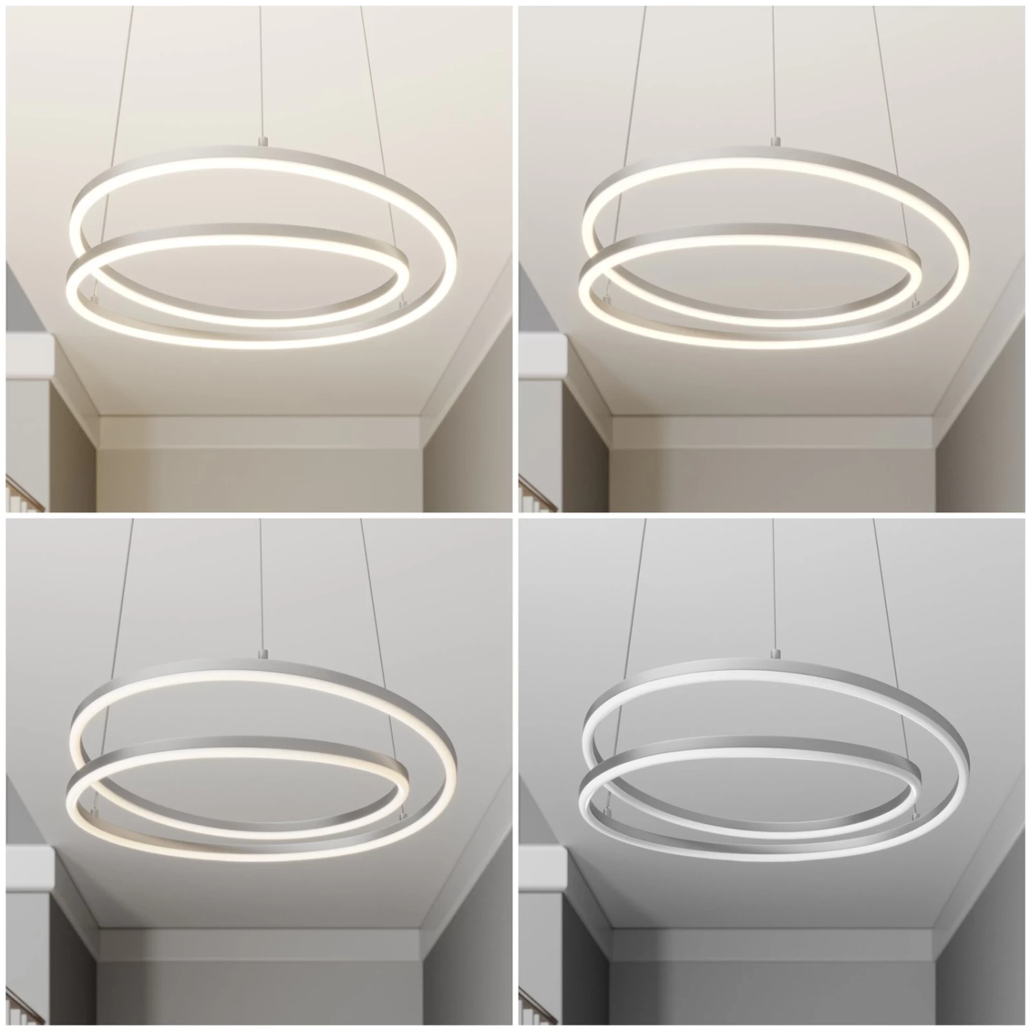 Lindby Davian LED-Hängeleuchte, Dimmbar, Nickel – Bild 9