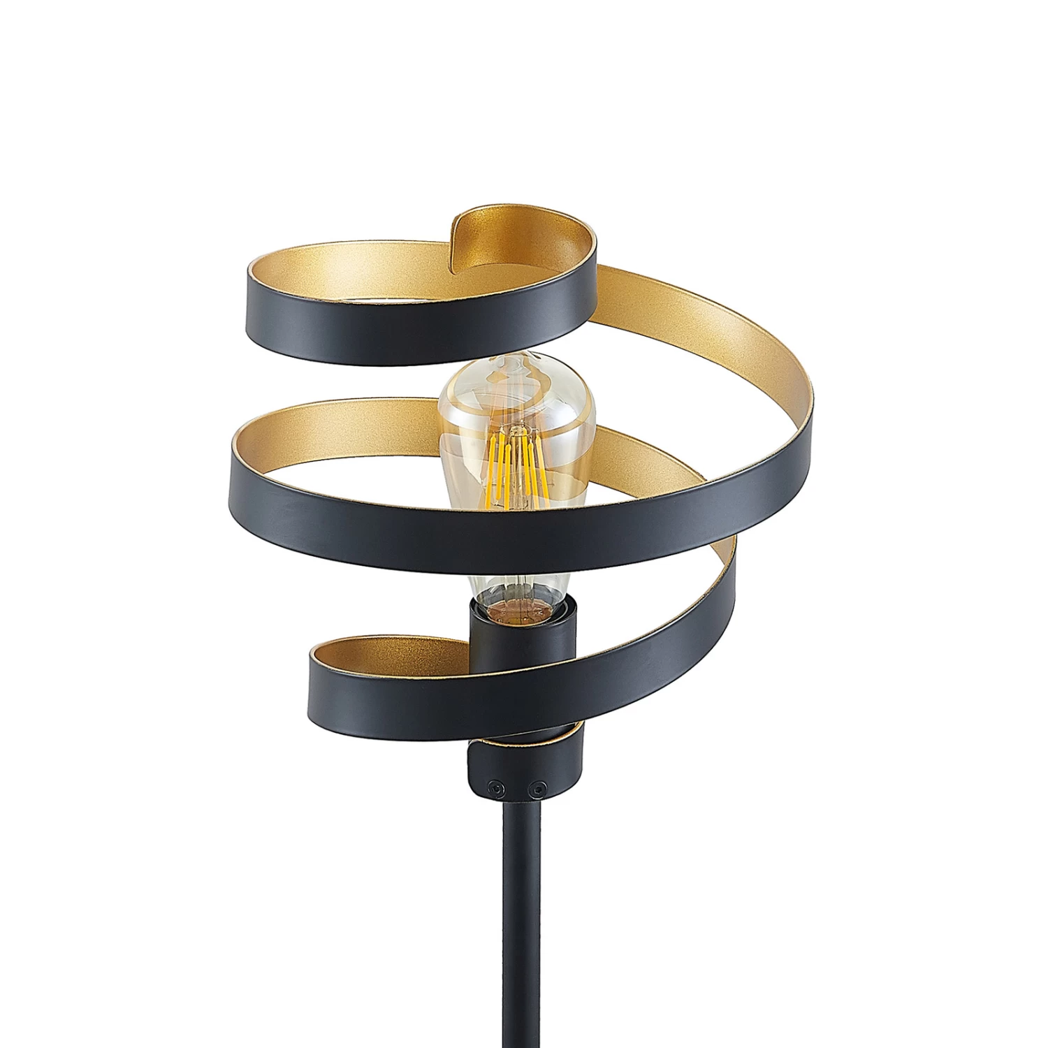 Lindby Colten Stehleuchte, Spirale, Schwarz, Gold – Bild 6