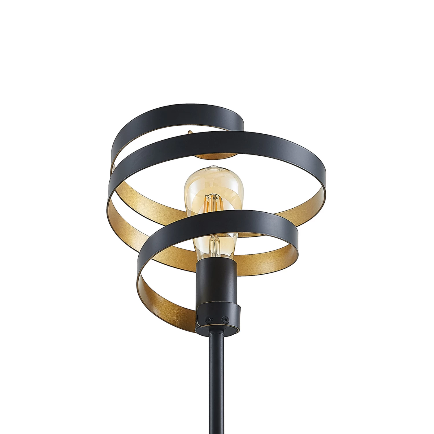 Lindby Colten Stehleuchte, Spirale, Schwarz, Gold – Bild 7