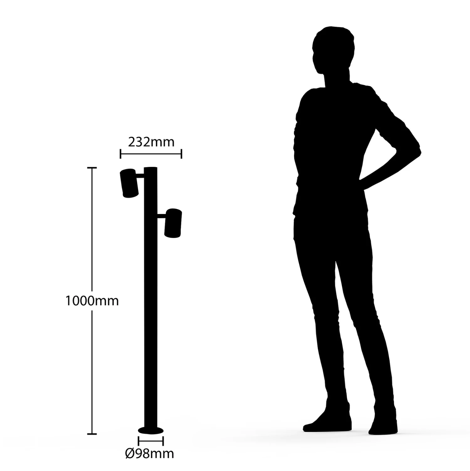 Lindby Soui Pollerleuchte, Zweiflammig – Bild 6