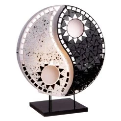 Tischlampe Ying Yang Mosaikspiegelsteine Schwarz