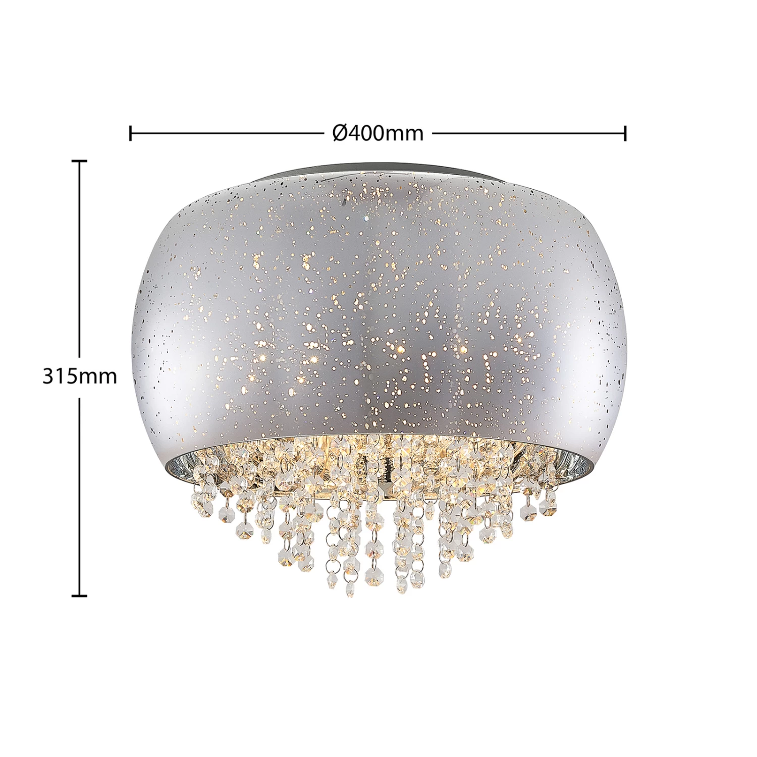 Lucande Elinara Kristall-Deckenlampe, 40 Cm Chrom – Bild 6