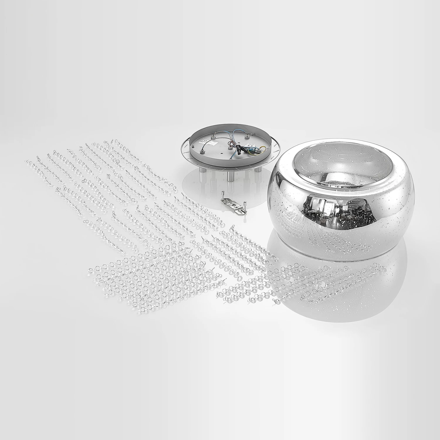 Lucande Elinara Kristall-Deckenlampe, 40 Cm Chrom – Bild 9