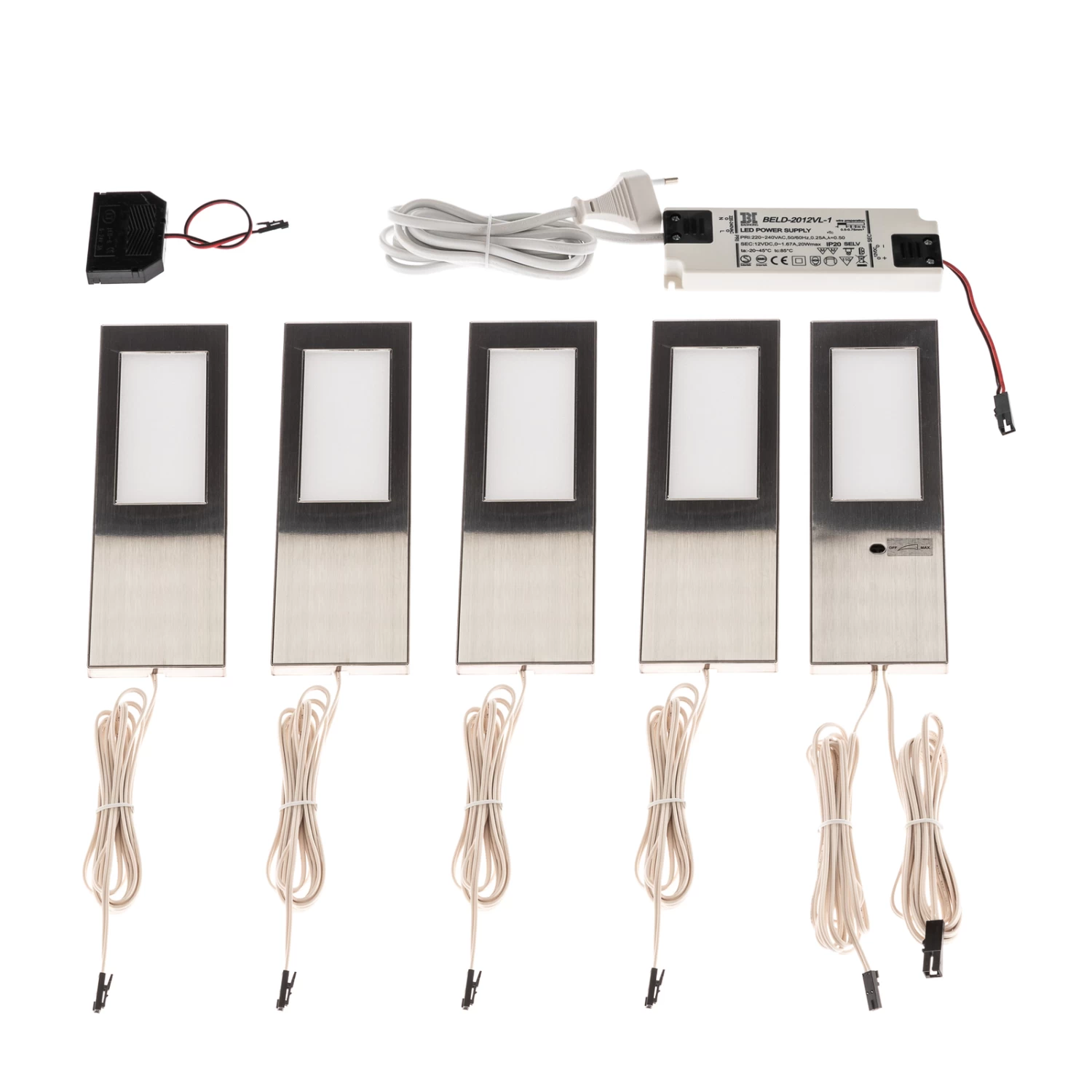 Prios Rikela LED-Unterbauleuchte Edelstahl 5 Stück – Bild 3