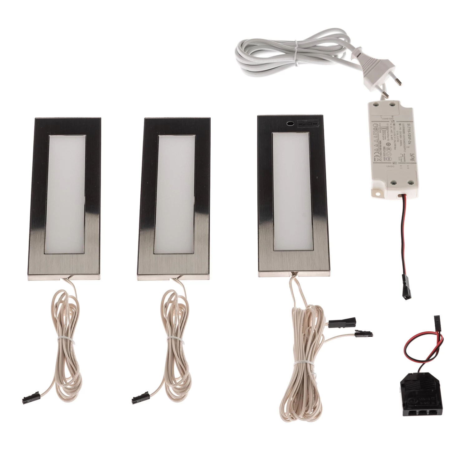 Prios Juska LED-Unterbauleuchte Edelstahl 3 Stück – Bild 3