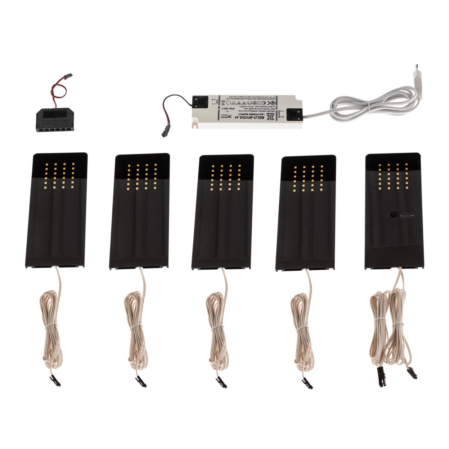 Prios Rixa LED-Unterbauleuchte, Schwarz, 5 Stück – Bild 3