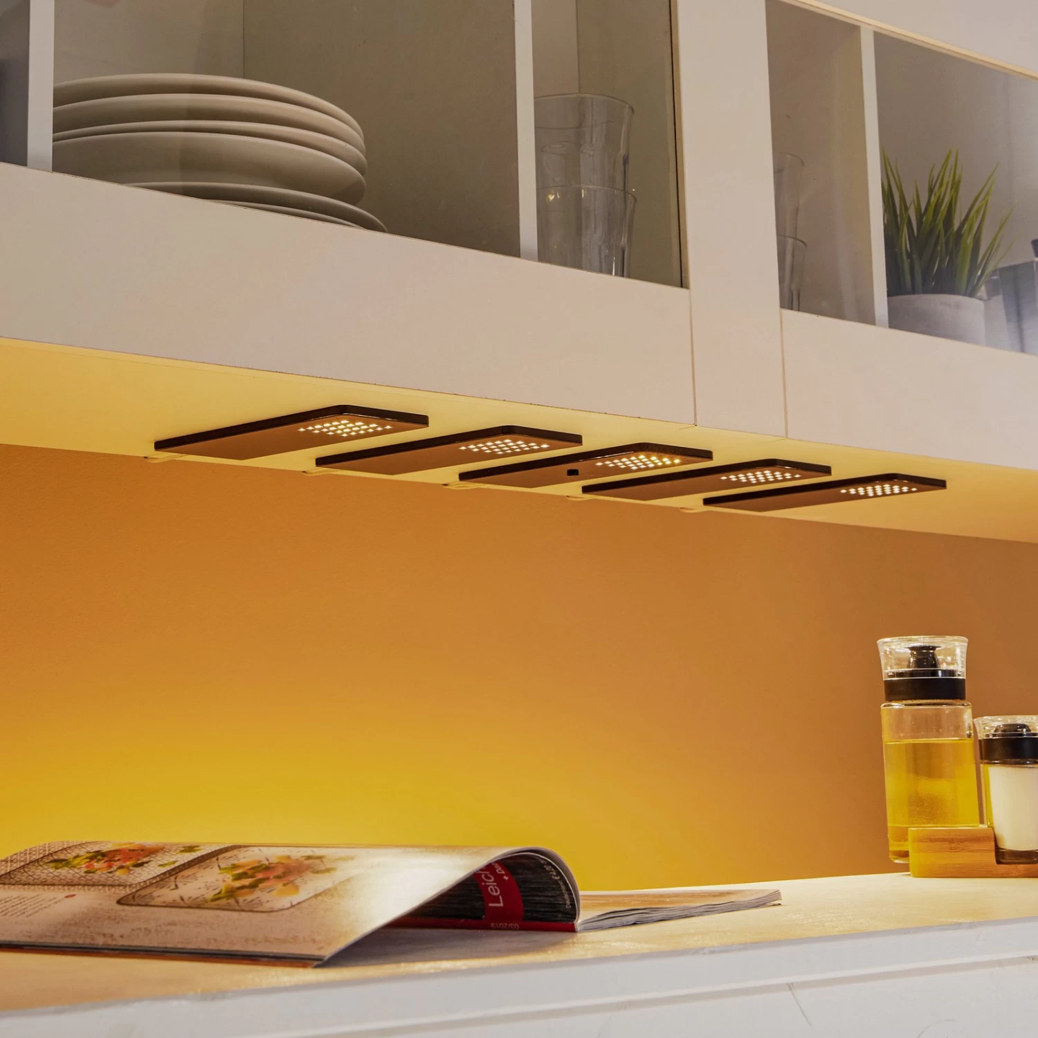 Prios Rixa LED-Unterbauleuchte, Schwarz, 5 Stück