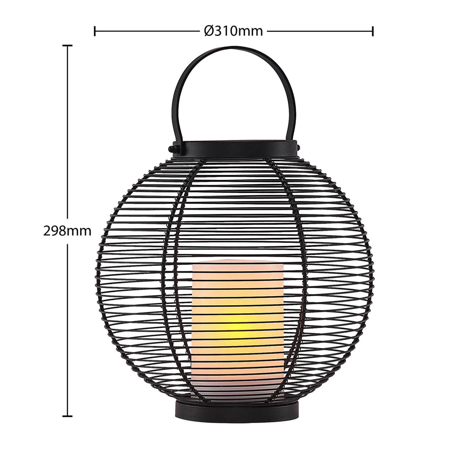 Lindby Mairuna LED-Solar-Laterne, Schwarz, 30,8 Cm – Bild 4