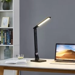 Schwarze LED-Schreibtischleuchte Eleni