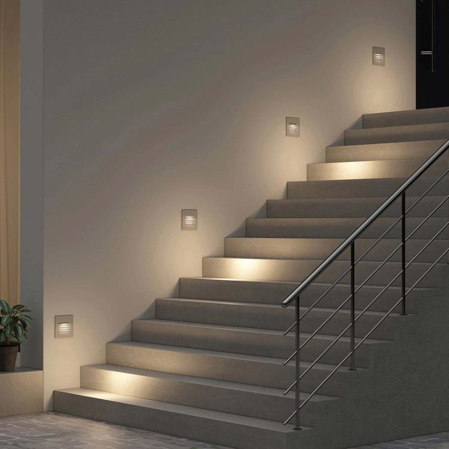 Arcchio Makio Wandeinbauleuchte, Silber, G9, IP65 – Bild 2