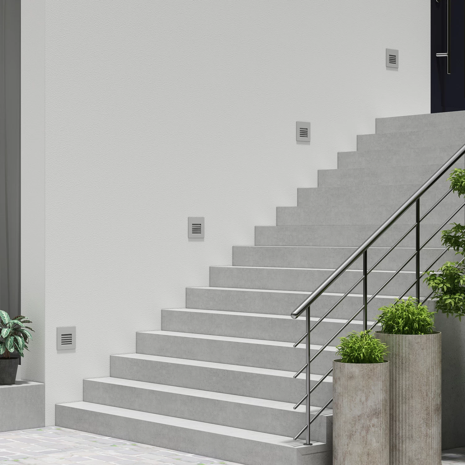 Arcchio Makio Wandeinbauleuchte, Silber, G9, IP65 – Bild 3