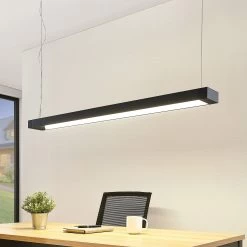 Arcchio Cuna LED-Pendellampe, Schwarz, Eckig 122cm