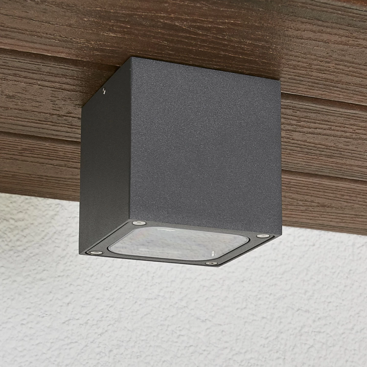 Lucande Würfelförmige LED-Außendeckenlampe Tanea, IP54 – Bild 2