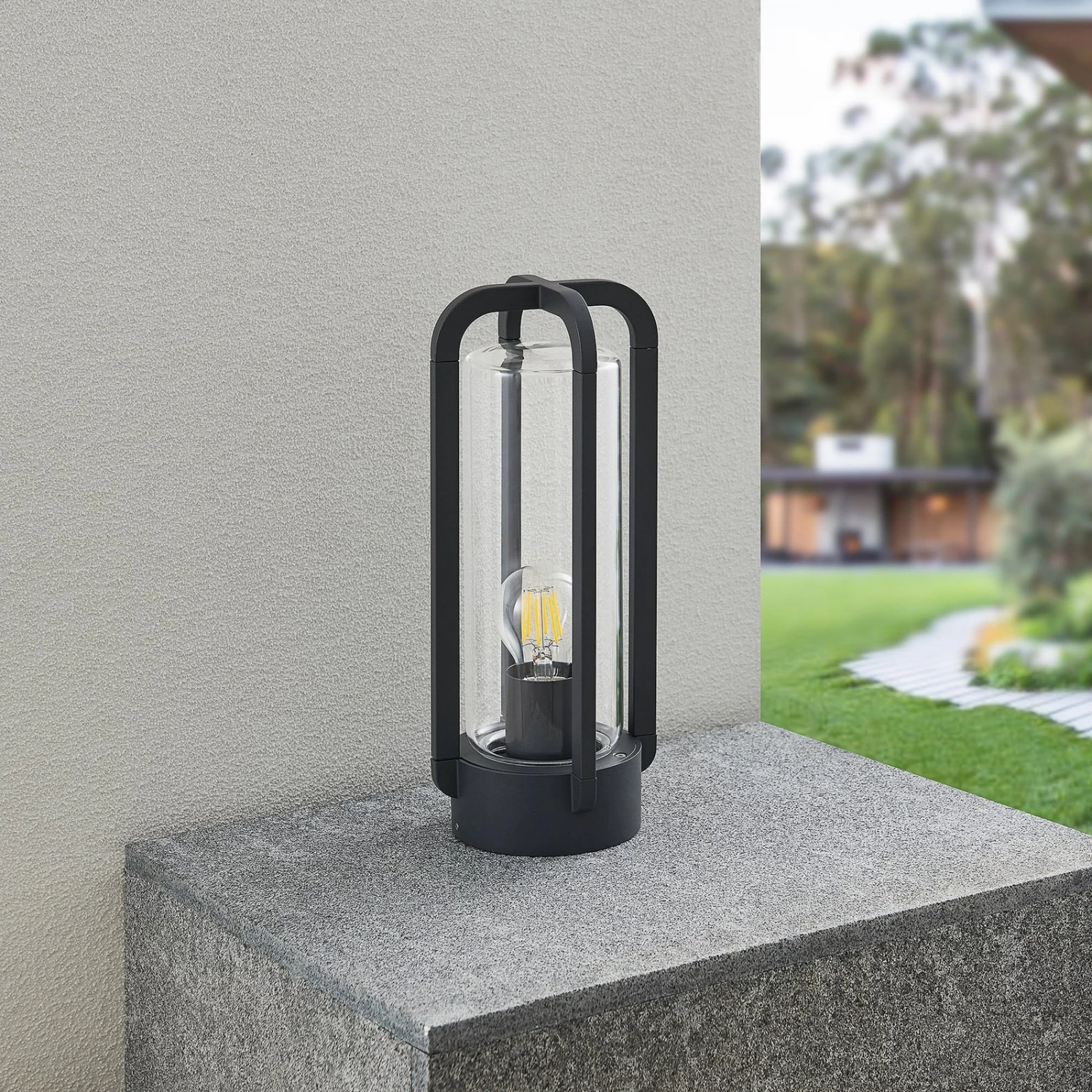 Lucande Tiras Außendeckenleuchte, Dunkelgrau, IP65 – Bild 2