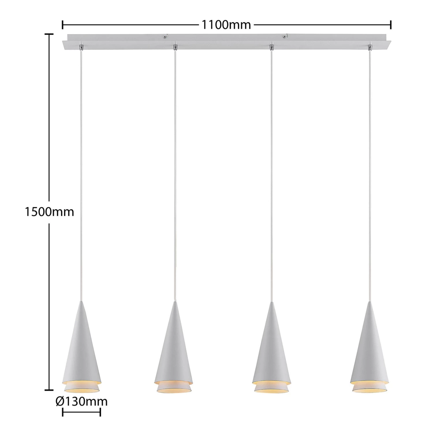 Lucande Naoh Hängeleuchte, 4-fl., Weiß – Bild 5