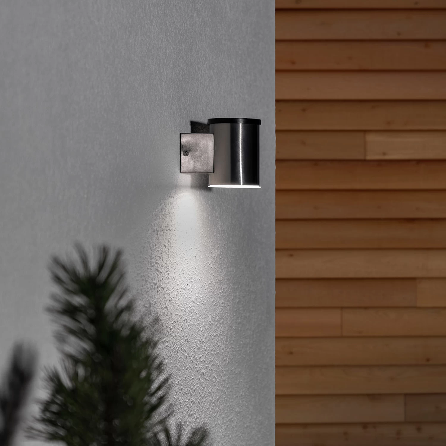 LED-Solar-Außenwandleuchte Tyson, Rund, Klar – Bild 2